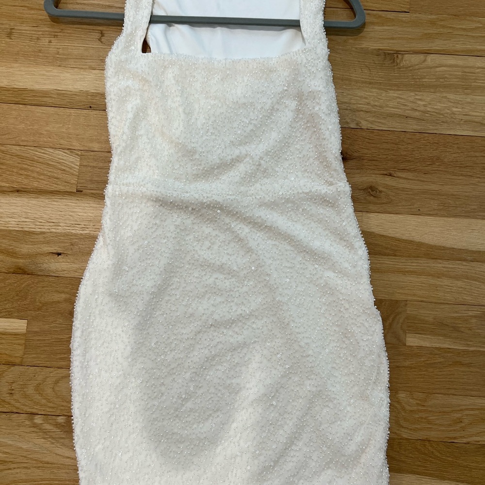 Oh Polly - Alsace Embellished Square Neck Mini Dress. Size 4